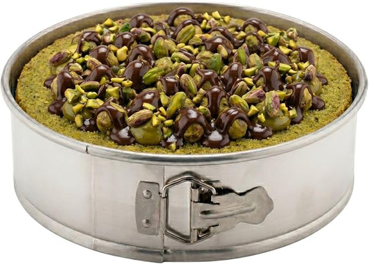 Restaurantware Met Lux 10 Inch Round Cake Pan 1 Springform Springform Pan - Removable Bottom Release Latch Silver Aluminum Cheesecake Pan For Baking Desserts