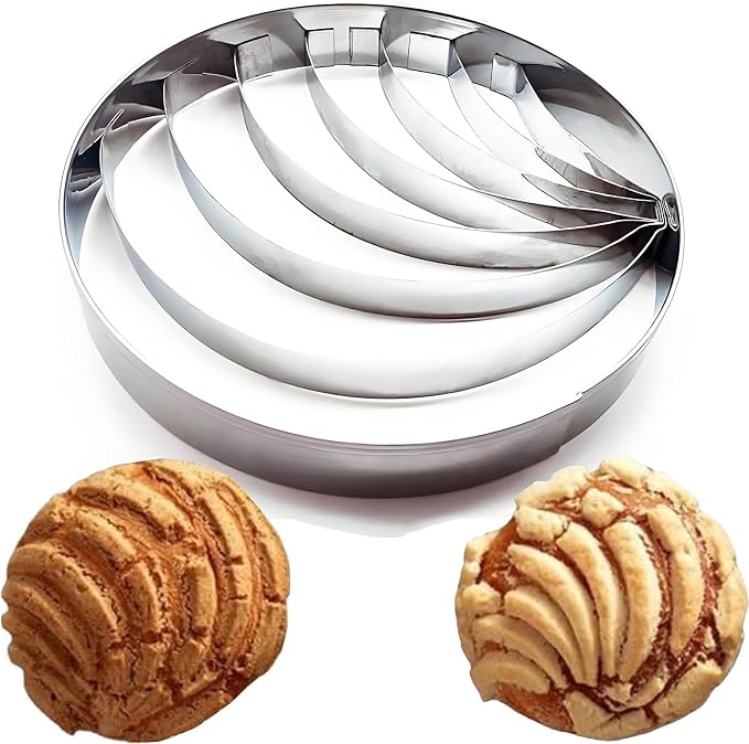 Concha Cutter - Stainless Steel, Mexican Bread Mold, Conch Shaped Bread and Biscuit Baking Mold, Concha Stamp Mold For Pan Dulce Mexicano Cortadora De Pan
