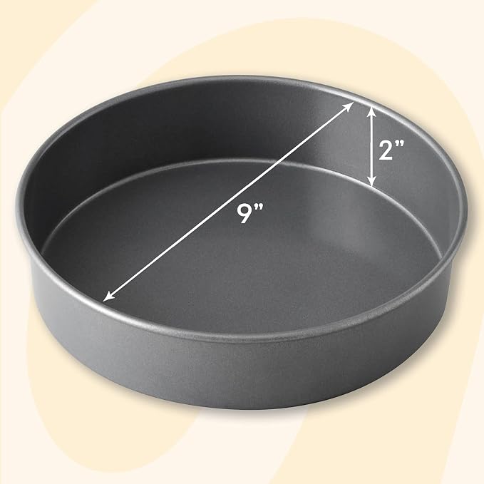 Wilton Everyday Non Stick Round Cake Pan, Easy Release Bakeware for Layer Cakes, Cheesecake and Everyday Baking, Aluminized Steel, 9 Inch
