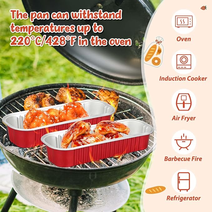 selizo 60 Pack 6.8oz Mini Loaf Baking Cake Pans with Lids, Rectangle Disposable Aluminum Foil Loaf Baking Pans, Small Baking Cake Tins Cup Cake Containers for Individual Cakes