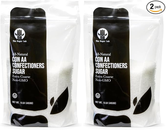 Sanding Sugar - Extra Coarse Sugar - 5 Pounds - Con AA - Sugar Crystals for Baking and Cupcake Decorations - Excellent for Decorating Candy - Perfect for Bakeries By The Sugar Lab (Pack of 2)