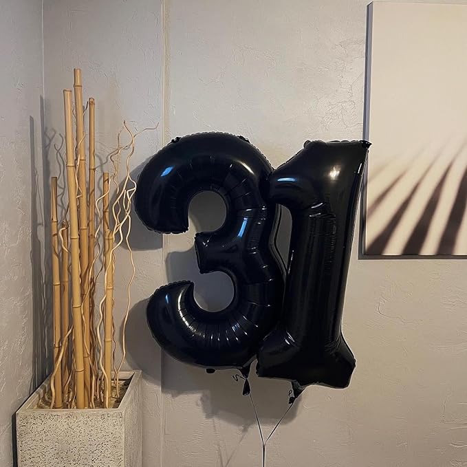 Black Number 8 Balloon 40 Inch, 8th Birthday Party Decorations for Children, Giant 8 Foil Balloon for Party Supplies