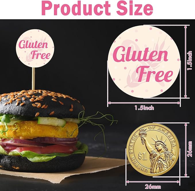 Louise Maelys 1.5 Inch Gluten Free Stickers - 500 PCS Gluten Free Labels for Bakeries, Home Kitchen & Food Packaging (Easy Peel, No Residue)