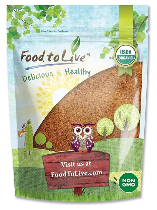 Food to Live Organic Cocoa Powder, 2 Pounds Natural, Unsweetened, Non-Dutched, Non-GMO, Kosher, Sirtfood, Bulk
