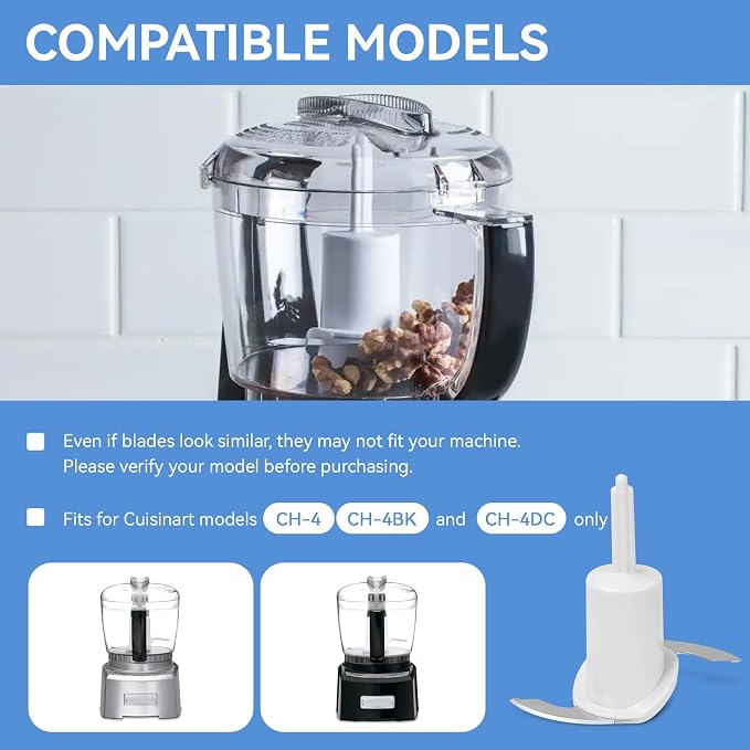 CH-4CB Chopping Blade for Cuisinart Mini Prep Plus Food Processor Blade | Food Processor Replacement Blade Compatible with Cuisinart 4 Cup Chopper/Grinder CH-4, CH-4BK & CH-4DC Only