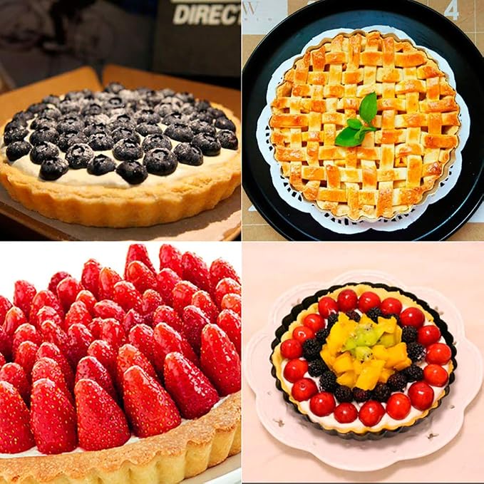 Gutsdoor Tart Pan 10 Inch with Removable Bottom Nonstick Quiche Pan Round Pie Pans for Baking