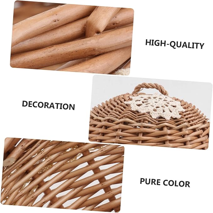 Rattan Basket Food Protector Household Basket Storage Container Decorative Accessory