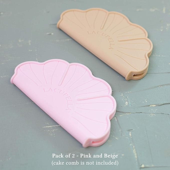 Lacupella Cake Decorating Comb Scraper Shaper For Buttercream Icing and Ganache 12" Tall Set of 3 Patterns (Comb Silicone Grip)