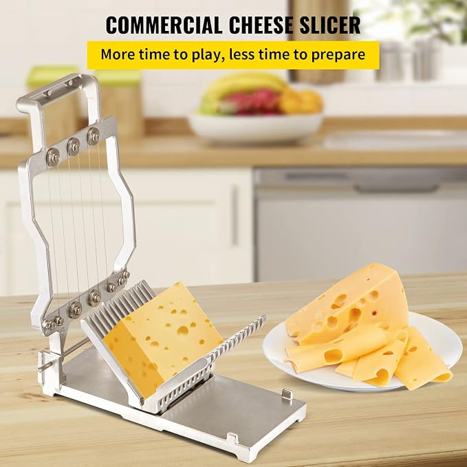 VEVOR Cheese Slicer,Butter Cutter with Wire 1 cm & 2 cm Cheeser Butter Cutting Blade Replaceable Cheese Slicer Wire, Cheese Cutter with 304 Stainless Steel Wire Kitchen Cooking Baking Tool