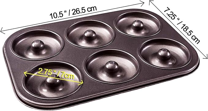 Donut Pan by Dohnuts - Premium 6 Cup Non-Stick Mini Doughnut and Bagel maker – for Healthier Homemade Baked Cakes