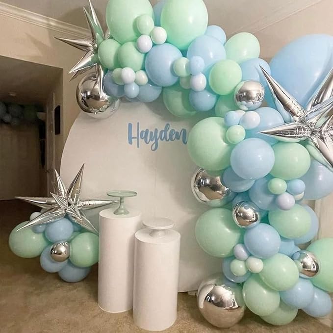 Voircoloria 105pcs Mint Green Balloons 12inch Party Latex Balloons for Boys Girls Birthday Baby Shower Gender Reveal Wedding Sunflower Party Decorations