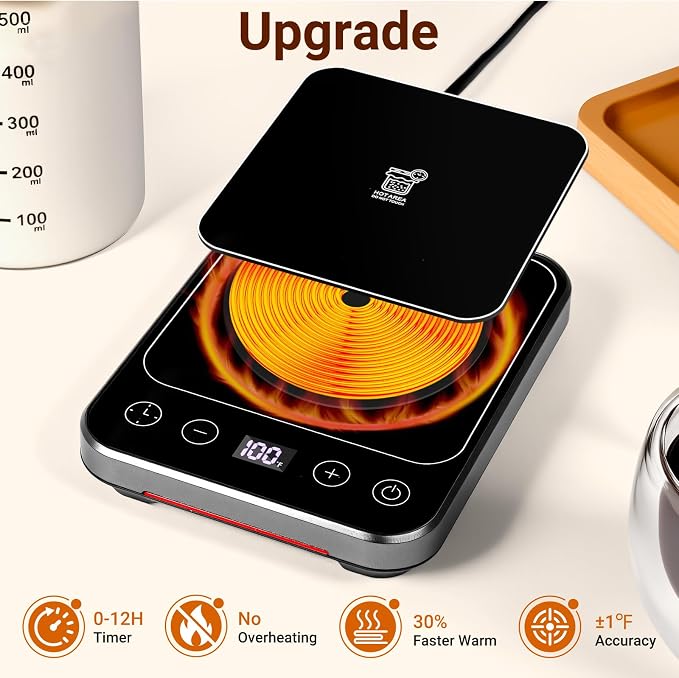 Sourdough Starter Warmer Mat, Sourdough Heating Mat for 24–40oz Jars, Precise 1°F Thermostat Control (70-100°F) Sourdough Warmer, 0-12 Hour Timer, Auto Shut-Off, Ideal for Home Baking