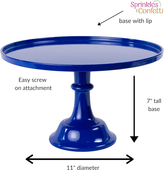 Sprinkles & Confetti 11" Royal Blue Melamine Cake Stand – Elegant & Durable Cupcake Display for Birthdays, 4th of July, Graduations, Weddings, Baby Showers & Holiday Dessert Tables