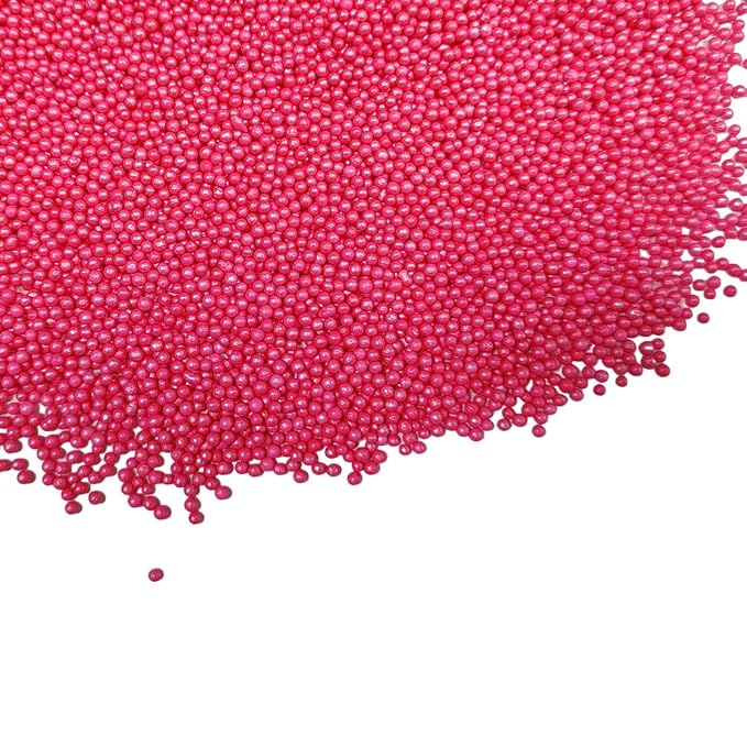 EPHVODI Hot Pink Nonpareils Sprinkles Edible Mini Pearl Sprinkles for Cake Decorations, Baking, Ice Cream, Cookies, Donuts and Lollipops - 2mm Sugar Pearls 3.88oz