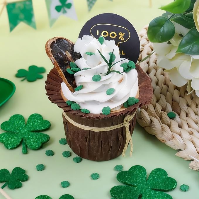 Shamrock Sprinkles, St. Patrick's Day Green Sprinkles for Cake Decorating, Edible shamrocks for Baking, Ice Cream, Cookies, Cupcake Topper