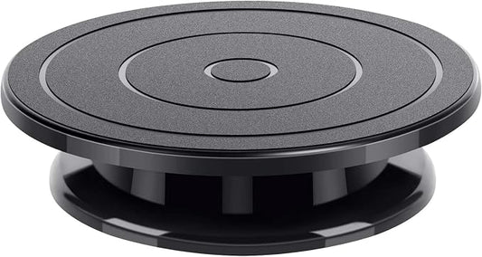 11 Inch Rotate Turntable Sculpting Wheel Revolving Cake Turntable Black Painting Turn Table Lightweight Stand for Paint Spraying Spinner, Cake Decorating, Displaying Item (Black)