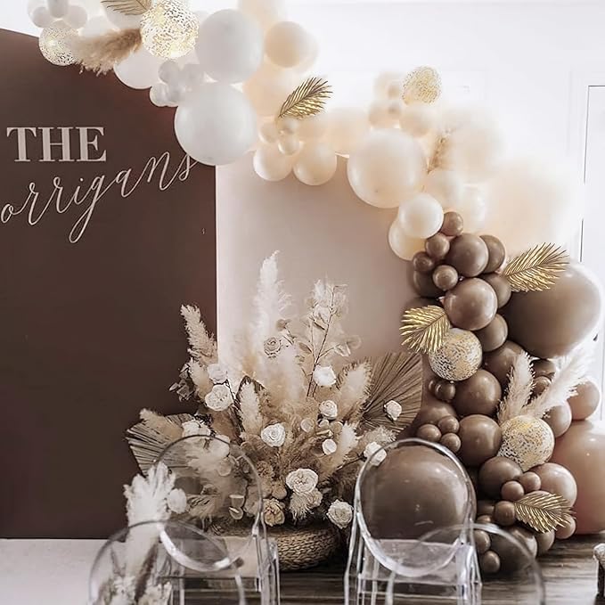 PartyWoo Dark Brown Balloons 100pcs Different Sizes of 18 12 10 5 Inch Boho Coffee Neutral Fall Balloon Arch Kit for Bachelorette Baby Shower Anniversary Birthday Party Decorations Brown-F20