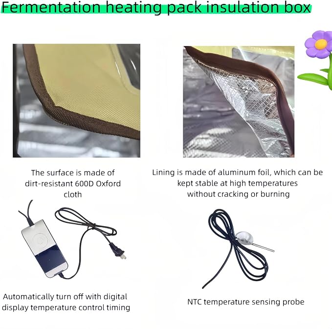 Bread Proofing Box for Sourdough Baking, Folding Dough Fermentation Box with Digital Temperature & Humidity Control for Bulk Fermentation and Dough Rising