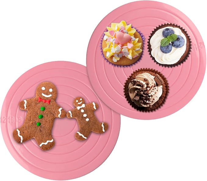 2 Pcs 5.5in Cookie Turntable 360 Degree Revolving Cake Decorating Turntable Spinning Cookie Decorating Turntable Cookie Stand Cookies Dessert Turn Table Cake Stand Turntable Baking Turntable