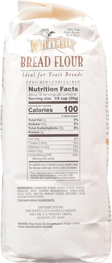 White Lily Bread Flour, 5 lb Bag (Pack of 2)