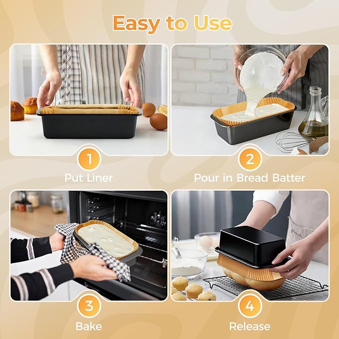 Loaf Pan Liners, 155Pcs Disposable Bread Pan Liners, Non-Stick Loaf Pan Parchment Liners for Easy Cleanup, 9x5 Inch Parchment Paper for Sourdough Baking, Toasts, Cakes, Banana Breads