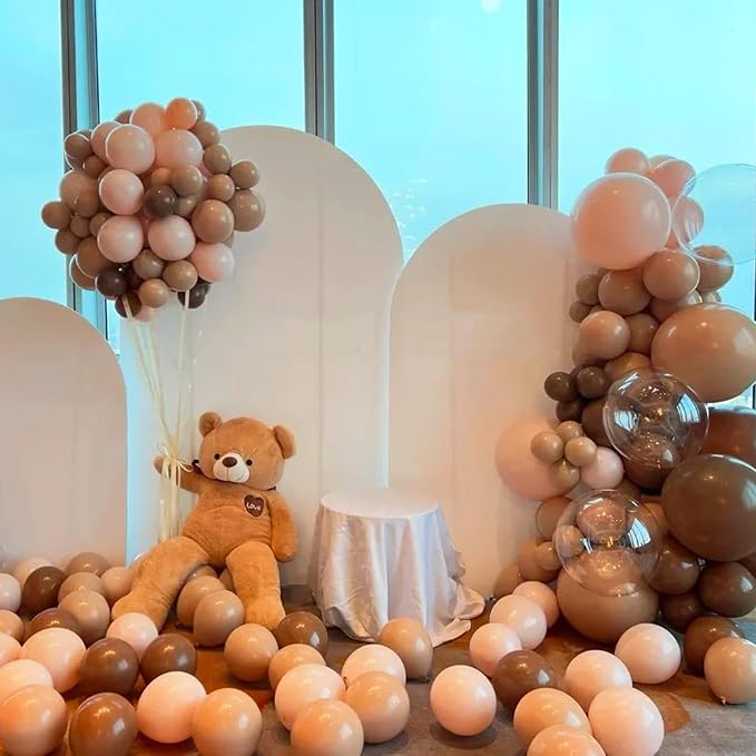 Voircoloria 90pack Coffee Balloons Different Size 18/12/10/5 Inch Coffee Balloon Garland Arch Kit for Graduation, Wedding, Birthday, Thanksgiving Day Party, Baby Shower, Anniversary Party Decorations