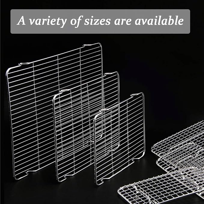 Oven Roasting Rack 11 x 15.4 inch Rectangle Baking Cooling Steaming Grilling Rack with 4 Legs Stainless Steel Rack,Perfect To Cool and Bake(11"X15.4",39X28cm)