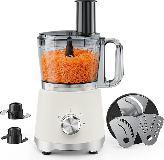 OLIXIS Food Processor 10.5 Cups, 600W Powerful Food processors with 5 Blades, Dishwasher Safe Meat Grinder for Slicing, Shredding, Chopping, Kneading, for Meat, Vegetables, Fruit, Dough