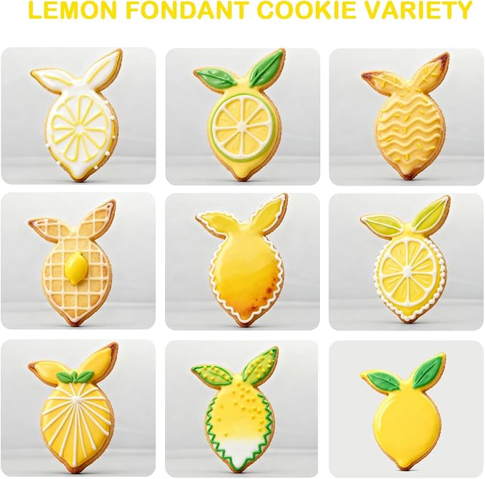 3 Piece Lemon Cookie Cutters- 3.77",3",2" Fruit Cookie Cutters Shapes, Stainless Steel Funny Cookies Baking Cutter for Biscuit Dough Fondant