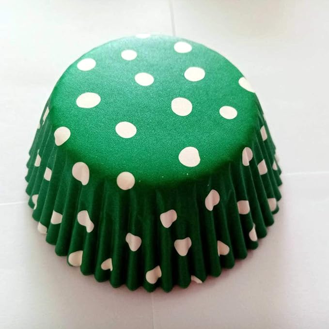 Green Polka Dot Paper Muffin Cupcake Liners case Baking Cups 100 pcs,Standard Size 2x1.25inch