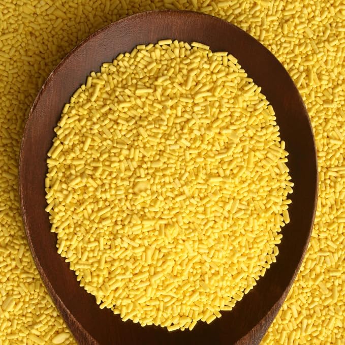 Unpretentious Yellow Sprinkles (1.5 lb) Bright & Colorful Jimmies, Decorative & Fun Topping for Baking