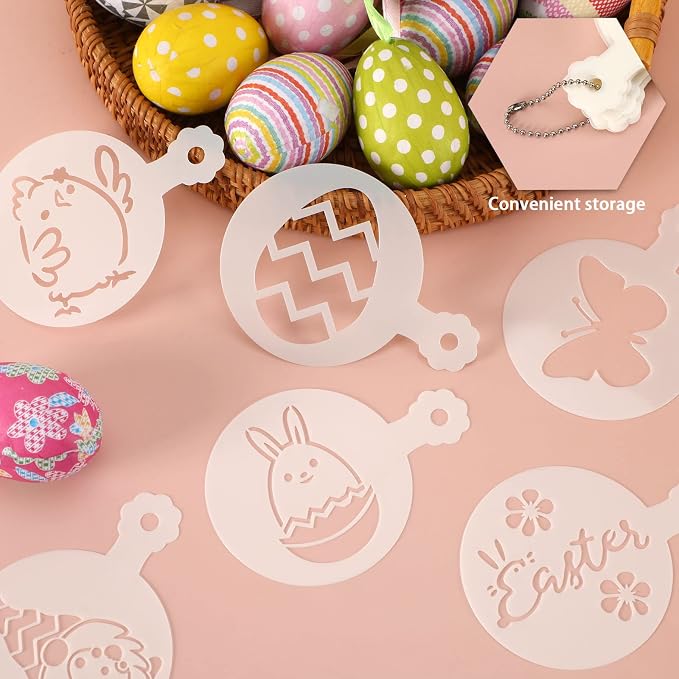 Easter Cookie Stencils 36 Reusable Egg Bunny Coffee Dessert Decor Templates | 36 Reusable Easter Templates, Egg, Bunny And Other Patterns, for Cookie Cake Coffee Dessert, Easter DIY Baking Decor Tools
