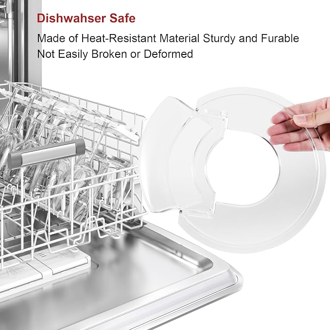 Pouring Shield for KitchenAid 4.5-5 Qt Tilt-Head Stand Mixer | Helps Reduce Splatter, Keeps Ingredients in the Bowl, Easy to Install, Remove, and Clean for Everyday Baking