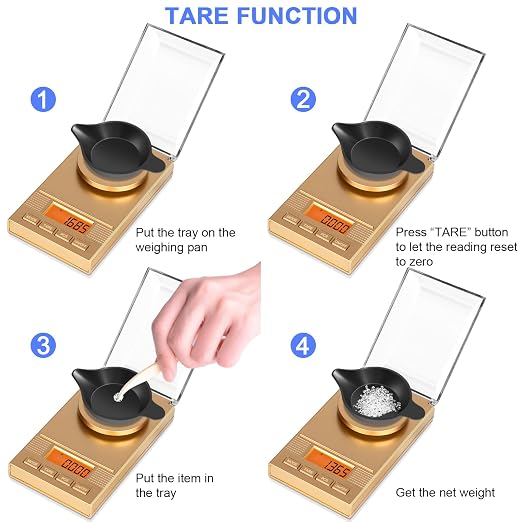 Fuzion Digital Milligram Scale 50g/0.001g, Powder Scale 6-in-1 Kit | Includes Soft Carry Bag, 50g Calibration Weight, Battery, Milligram Scale for Capsule Filling, Supplement, Reloading, Jewelry