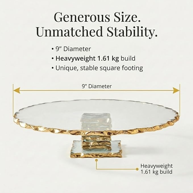 Godinger Cake Stand, Footed Cake Plate, Cake Server Stand - 9", Harper