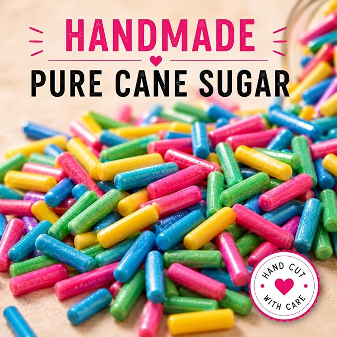Confect Neon Rainbow Sprinkles Mix | Custom Blend Jimmies for Cake & Cookie Decorating – Edible Multicolor Toppings for Baking | Vegan, Dairy-Free, Palm Oil-Free- 4.2 Oz (Neon Burst)