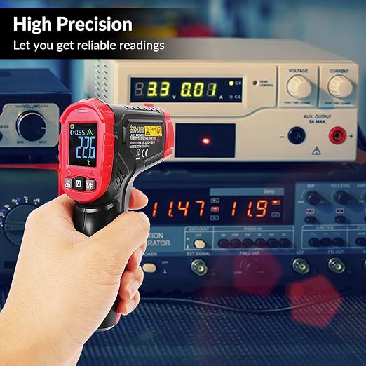 WGGE Infrared Thermometer Gun WG-127B, Digital IR Thermometer for Cooking, Candy, Food, Pizza Oven, Grill & Engine, Temp Reader -58℉~1112℉(-50℃~600℃) Non-Contact Temperature Gun (Not for Human)