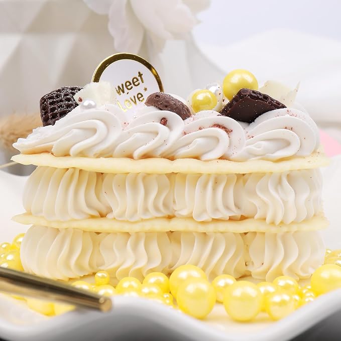 Yellow Sprinkles for Cake Decorating, 130g/4.6oz Edible Yellow Pearl Sprinkles Mix, Sugar Candy Pearls for Baking, Cookie Decorations and Cupcake Toppings, Wedding Party Supplies