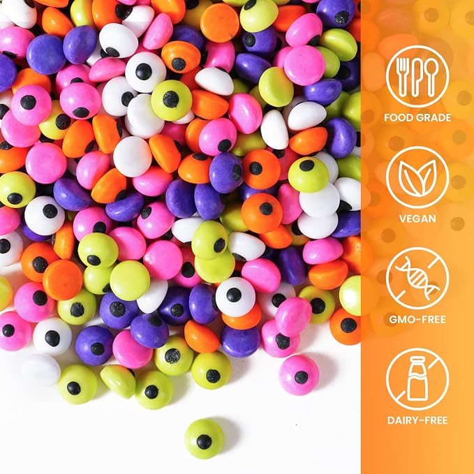 Halloween Eyeball Sprinkles for Cake Decorating, 3.52oz Edible Colorful Eyes Sprinkles for Cupcake Toppers Baking Cookie Halloween Party Supplies Birthday Celebrations
