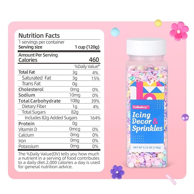 Edible Colorful Sprinkles for Decorating, 10 Pieces 4 Color Flowers Icing Decorations - Pastel Sprinkles for Cookie Decorating, Spring Sprinkles Cupcake Topper, Ice Cream, Candy Chocolate