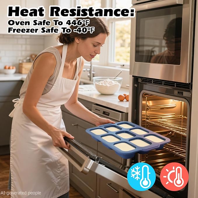 Silicone Mini Loaf Pans Baking: 9 Cavity Nonstick Mini Bread Loaf Pans with Metal Frame - Small Banana Bread Tins Tray for Baking Pumpkin Cornbread Meatloaf - for Oven Home Bakers Housewife (2 Pcs)