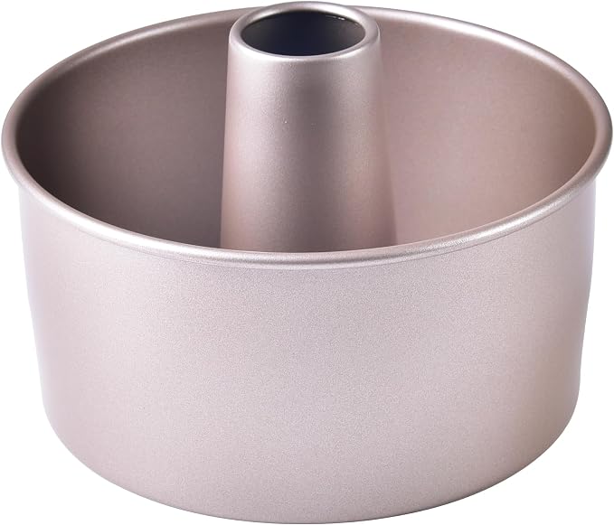 Angel Food Cake Pan, 6-Inch with Removable Loose Bottom Non-Stick Chiffon Tube Pan for Oven and Instant Pot Baking (Champagne Gold)