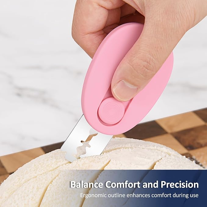 Bread Knife Extractable & Magnetic Bread Lame Dough Scoring Tool, Professional Sourdough Scoring Tool for Sourdough Bread Baking & Bread Making Tools 10 Razor Blades- Pink