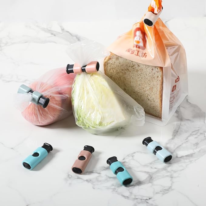 Mr. Pen- Squeeze and Lock Bread Bag Clips, 2.4 Inch, 8 Pack | Multicolor Squeeze Lock Clips, Reusable Bag Closures for Bread, Snacks, Coffee, Food Storage, Fits Thick and Thin Bags