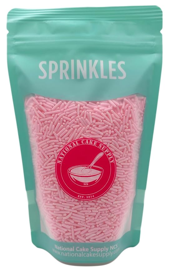 NCS Natural Light Pink Jimmies Edible Sprinkles – Cupcake, Cake & Cookie Decorations, 7 oz