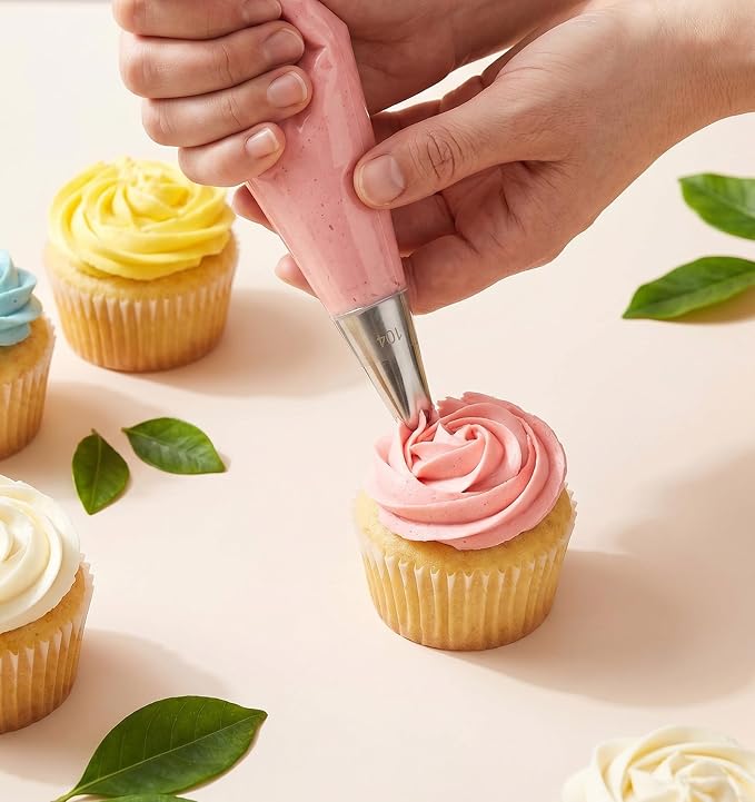 5 Pcs Piping Tip Set, Flower Piping Tips for Cake Decorating – Flower Petal Icing Tips, Stainless Steel Cakes Decor Pastry Tools for Cake Decorating Cupcake