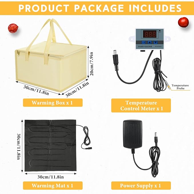 Baderke Versatile Dough Proofer with Heater Bread Proofer Warming Box and Mat Sourdough starter for Fermenting Precise Temperature for Making Bread Pizza Baking Yogurt Kombucha