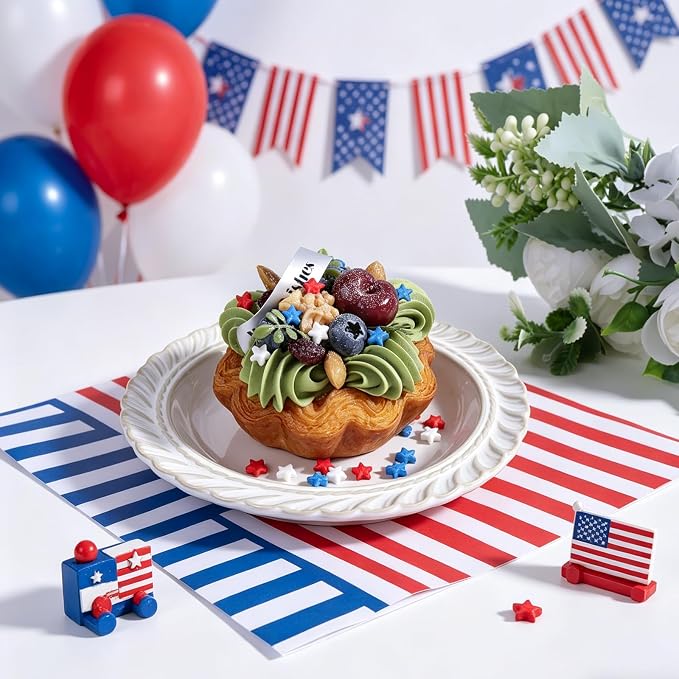 Red White and Blue Sprinkles, 4.6oz Edible Star Sprinkles Patriotic 4th of July Sprinkles for Baking Cakes Cupcakes Cookies