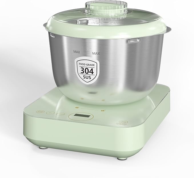 Electric Dough Maker with Ferment & Weighing Function, 5.2QT Dough Mixer with 304 Stainless Steel Bowl, Flour Kneading Machine for Pizza Bread Maker, Microcomputer Timing, Face-up Touch Panel