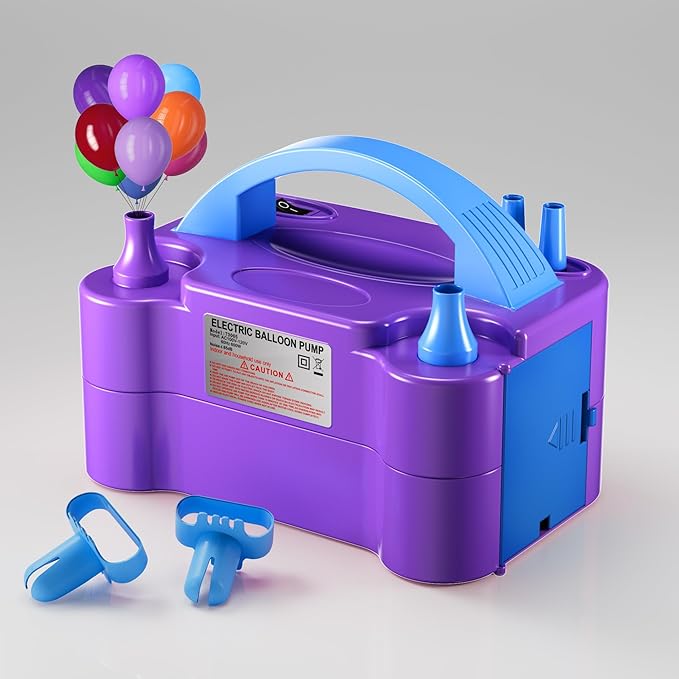 Balloon Pump - Electric Dual Nozzle Air Pump for Balloon, Portable Balloon Blower Save Time and Effort, Balloon Inflator for Parties and Decorations - 110V-120V, 600W